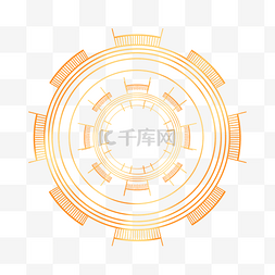创意圆圈图片_科技感金色线圈