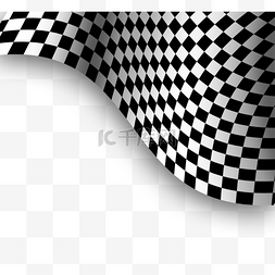 黑白赛车格子旗元素