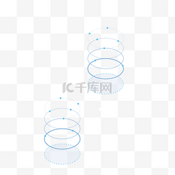 环绕插画图片_蓝色创意圆柱体元素