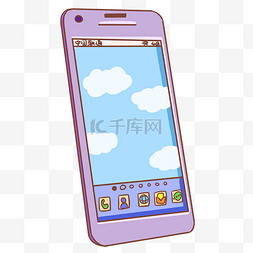 ai智能电话图片_紫色手机 