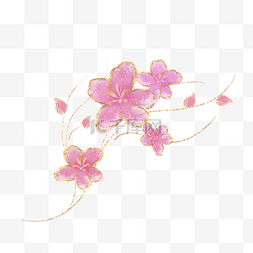 粉色花樱花桃花金线
