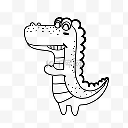 儿童节线条图片_儿童节鳄鱼玩具简笔画