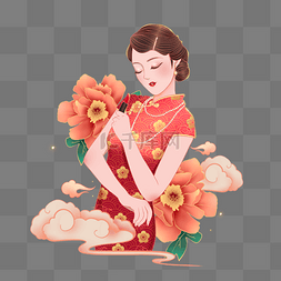 国潮旗袍合影女装图片-国潮旗袍合影女装图片素材免费下载-千库网