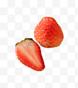 切半草莓图片_水果新鲜食品草莓