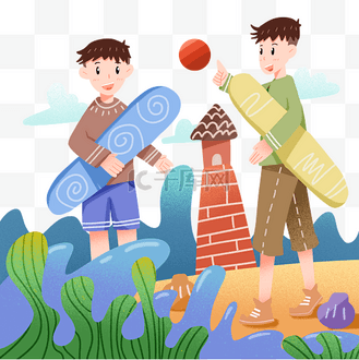 夏日和小伙伴滑滑板