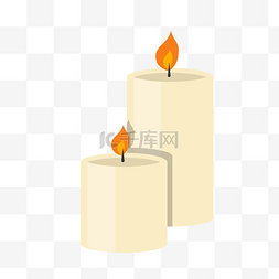 燃烧扁平化图片_卡通白色蜡烛PNG下载