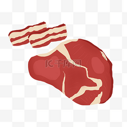 肉类小吃卡通插画