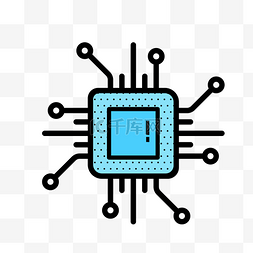 芯片矢量图标图片_矢量简易芯片图标