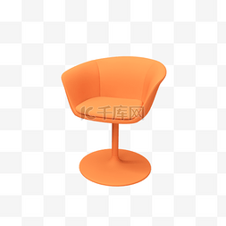 立体椅子装饰图片_立体橙色简约C4D椅子装饰