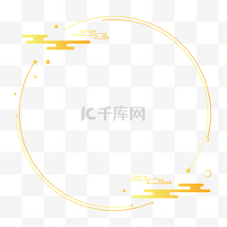 新圆形边框图片_中式金色简约圆环边框