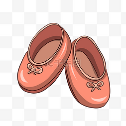 蝴蝶结红色图片_可爱的红色小鞋子插画