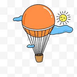 童趣童真图片_热气球橙色
