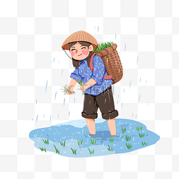 谷雨吃春图片_谷雨节气插秧清明雨水种植水稻