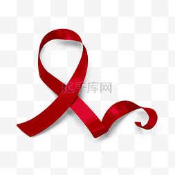 艾滋病防治红丝带图片_立体3d红丝带3d元素艾滋