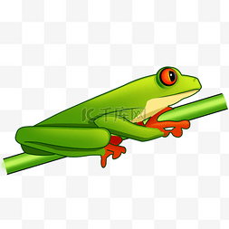 绿色手绘青蛙图片_漂亮的手绘小青蛙PSD透明底