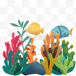 海底世界海藻图片_水底世界海藻水草
