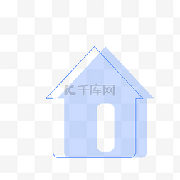 卡通蓝色房子图标