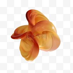 抽象螺旋图片_橙色螺旋抽象花瓣3d元素