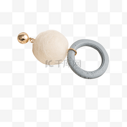 装饰圆环图片_灰色圆弧珍珠首饰元素