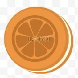 马卡龙清新糖果色橙子水果图标