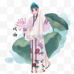 古典荷塘图片_中国古典美人弹琵琶传统乐师