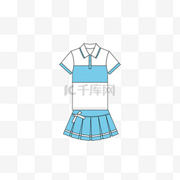 女生夏季短袖校服矢量