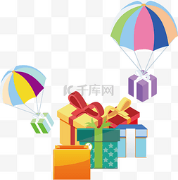 礼物盒卡通礼物盒热气球礼物盒