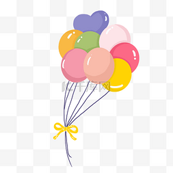 手绘卡通彩色气球图片_六一彩色气球矢量素材