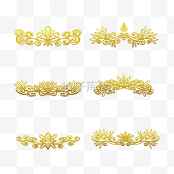金色抽象风格植物婚礼边框