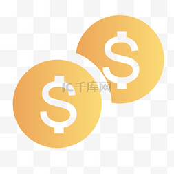 两个卡通金币图案