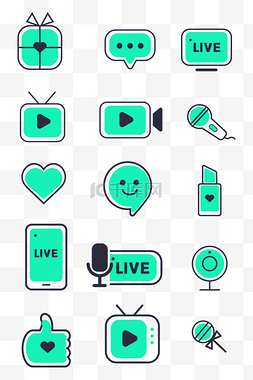 直播手机图片_绿色直播图标