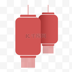 红色2021喜庆新年图片_红色剪纸风灯笼