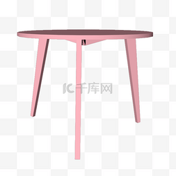 简约家具桌子图片_c4d粉色圆形桌子