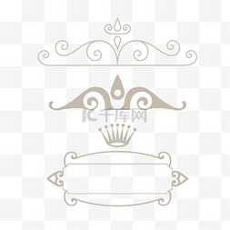 矢量欧式皇冠花纹设计素材