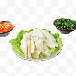 火锅食材笋片葱段辣椒
