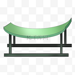 卡通绿色椅子图片_绿色长长的椅子插图