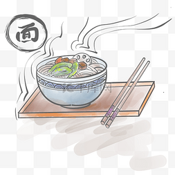 李记面馆图片_一碗面和筷子