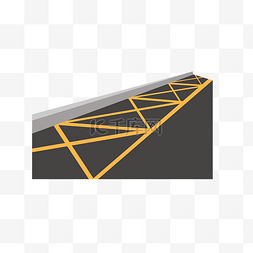 黄色线条公路插画