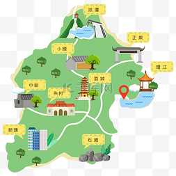 西湖旅游路线图片_广州增城景点矢量图