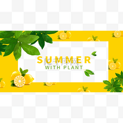 夏日水果装饰边框柠檬