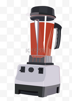 红色榨汁机电器插画