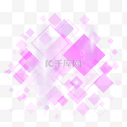 白色边框光效图片_科技风格粉紫菱形悬浮光效