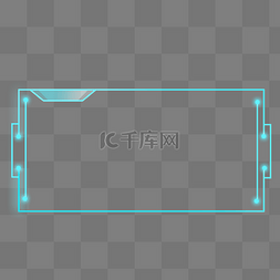 蓝色发光文字框图片_长方形未来科技提示框