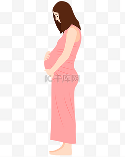 baby图片_母亲节彩色卡通手绘孕妇