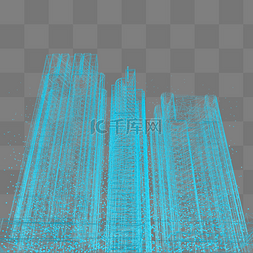 点线粒子图片_楼空间城市仰视科技智能魔幻数据
