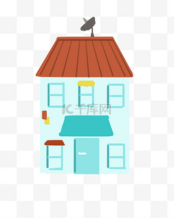 别墅地产图片_蓝色的小楼房