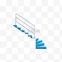 楼梯建筑物图片_蓝色楼梯和护栏 