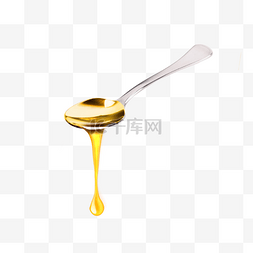 黄色一勺蜂蜜滴落元素