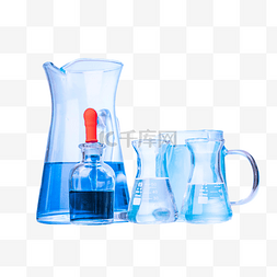 杯子蓝色图片_蓝色化学烧杯