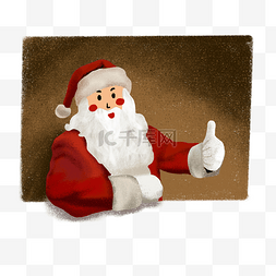 红色大拇指图片_点赞的圣诞老人
